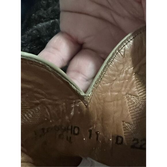 Lucchese Full Quill Ostrich Leather Cowboy Boots Sz 11 D Western Boot Tan - Picture 11 of 12